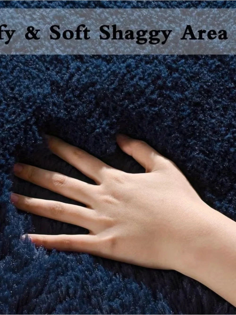 Navy Blue Luxurious Fluffy Shag Rug Ultra Soft,Plush,Fuzzy, Durable 4x6ft